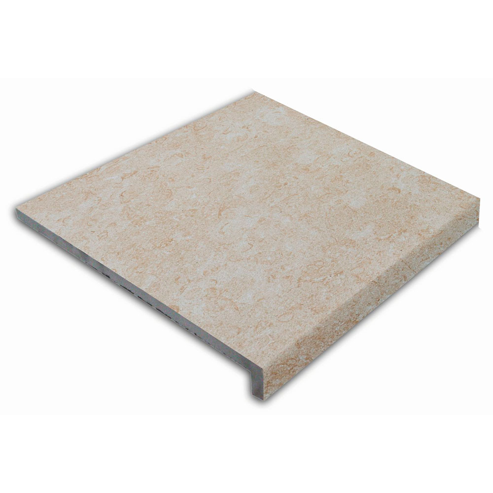 Klinker Stone Straight Stair-Tread Beige Matt 33x33 cm